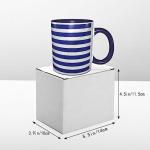 Navy Blue and White Striped Coffee Mug 11oz