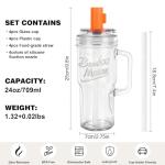 Bamboo Mason Jar Cups with Lids and Straws