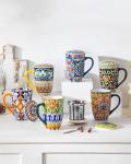 Bohemian Ceramic Tea Mug with Infuser and Lid