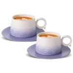 Artistic Purple Cappuccino Cups Set of 2