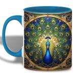Peacock Art Mug with Mandala Design