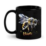 Personalized Black Bee Mug with Name – Custom Gift