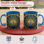 Peacock Art Mug with Mandala Design