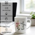 Personalized Birth Flower Coffee Mug - 11oz