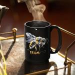 Personalized Black Bee Mug with Name – Custom Gift