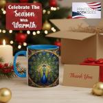 Peacock Art Mug with Mandala Design