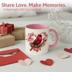 Red Cardinal Floral Mug - Perfect Gift for Bird Lovers