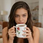 Personalized Birth Flower Coffee Mug - 11oz