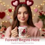 Red Cardinal Floral Mug - Perfect Gift for Bird Lovers