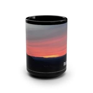 Serene Nature Sunset Mountain Mug - 15 oz