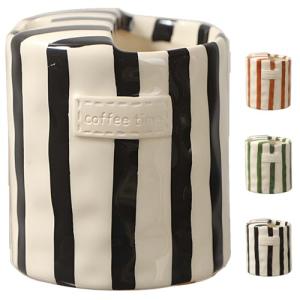 Retro Striped Ceramic Coffee Mug - 10oz