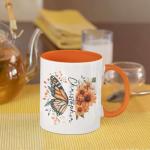 Personalized Floral Monarch Mug with Butterfly Design