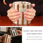 Retro Striped Ceramic Coffee Mug - 10oz