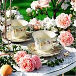 TATSUMI Country Roses Vintage Tea Cup Set