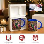 Colorful Hummingbird Coffee Mug with Floral Design