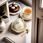 TATSUMI Country Roses Vintage Tea Cup Set