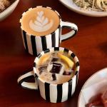 8 Oz Black Ceramic Coffee Mug and Saucer Set