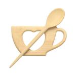 Cute Teacup Shape Wooden Brooch Pin