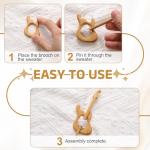 Cute Teacup Shape Wooden Brooch Pin