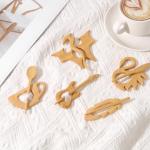 Cute Teacup Shape Wooden Brooch Pin