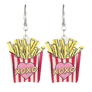 Cute Heart-Shaped Coffee Mug Dangle Earrings