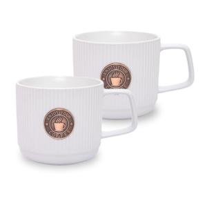 DUSVALLY Stackable White Coffee and Tea Mugs