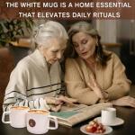 DUSVALLY Stackable White Coffee and Tea Mugs