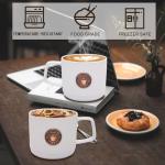 DUSVALLY Stackable White Coffee and Tea Mugs