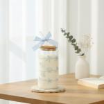 Ocean Animals Glass Cup with Lid and Straw