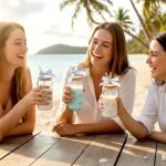 Ocean Animals Glass Cup with Lid and Straw