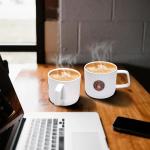 DUSVALLY Stackable White Coffee and Tea Mugs