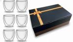 Set of 6 Double-Wall Glass Mugs, 80ml