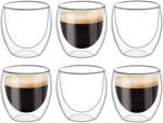 Set of 6 Double-Wall Glass Mugs, 80ml