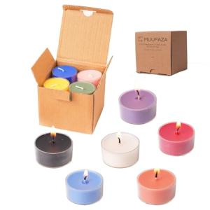 12 Natural Soy Tealight Candles in Clear Cups