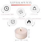 12 Natural Soy Tealight Candles in Clear Cups