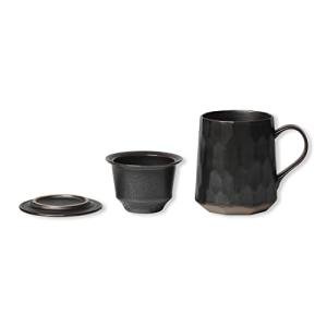 Geometric Black Tea Cup with Infuser and Lid