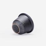 Geometric Black Tea Cup with Infuser and Lid