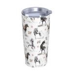 Pink Floral Horse Insulated Tumbler with Lid