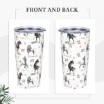 Pink Floral Horse Insulated Tumbler with Lid