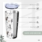 Pink Floral Horse Insulated Tumbler with Lid