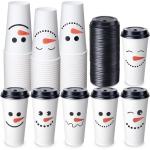 120 Pcs Christmas Snowman Paper Cups for Drinks