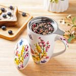 Large Ceramic Tea Mug with Infuser and Lid