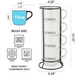 Stackable Coffee Mug Tower Set with Rack
