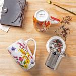 Large Ceramic Tea Mug with Infuser and Lid