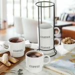 Stackable Coffee Mug Tower Set with Rack