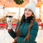 120 Pcs Christmas Snowman Paper Cups for Drinks