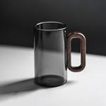 Borosilicate Glass Coffee Mug with Walnut Handle