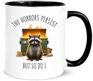 Funny Raccoon Mug - "Dumpster Fire Vibes" 325ml