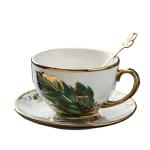 Golden Handle Ceramic Tea Cups with Saucer Set