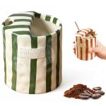 Retro Striped Ceramic Coffee Mug - 10oz Green